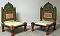 Handcarved Teak Wood Low Height Pidha Chairs - 2 Pcs Handcarved Teak Wood Low Height Pidha Chairs - 2 Pcs