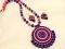 Handmade Purple & Pink Terracotta Necklace /w Earrings
