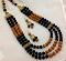 Three layered Golden & Black Beaded Haaram Necklace Set Three layered Golden & Black Beaded Haaram Necklace Set