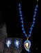 Traditional Blue Gold Hand made Necklace & Earring Set Traditional Blue Gold Hand made Necklace & Earring Set