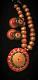 Round Gold & Red Hand made Terracotta Necklace & Jhumka