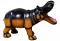 Handmade 23" Tall Hippo Leather Figurine Handmade 23" Tall Hippo Leather Figurine