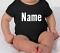 Organic Cotton Personalized Baby One Piece - Black (3 - 12 months) Organic Cotton Personalized Baby One Piece - Black (3 - 12 months)
