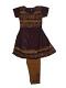 Kids Anarkali Suit In Maroon & Mustard Cotton