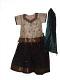 South Indian Pattu Pavada Blouse For Kids In Tan & Black South Indian Pattu Pavada Blouse For Kids In Tan & Black