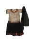Kids Pavadai Blouse South Indian Outfit In Cream & Black Kids Pavadai Blouse South Indian Outfit In Cream & Black