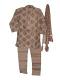 Boys Formal Kurta Pajama In Light & Dark Brown Tissue Boys Formal Kurta Pajama In Light & Dark Brown Tissue