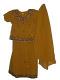Kids Ghagra Choli In Gold Crepe With Stone Work