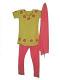 Churidar Kurta For Kids In Green & Pink W/ Sequin Work Churidar Kurta For Kids In Green & Pink W/ Sequin Work