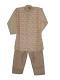 Boys Jodhpuri Kurta Pajama In Light Gold Jamawar