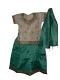 Pattu Pavadai Langa Blouse In Tan & Sea Green Color Pattu Pavadai Langa Blouse In Tan & Sea Green Color
