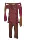 Cotton Silk Churidar Kurta For Kids In Violet Red & Brown Cotton Silk Churidar Kurta For Kids In Violet Red & Brown