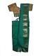 Saree Blouse For Girls, Pre-stitched Green & Tan Silk Sari