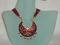 Red Color Handmade Mina Work Rajasthani Necklace