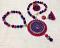 Colorful Pink, Blue & Gold Terracotta Necklace & Jhumkas Colorful Pink, Blue & Gold Terracotta Necklace & Jhumkas