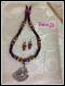 Handmade Wooden Beads Necklace with Silver Peacock Pendant