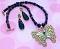 Black Agate Beads Necklace with Gold Butterfly Pendant Black Agate Beads Necklace with Gold Butterfly Pendant