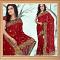 Classic Maroon Faux Georgette Party Wear Resham Embroidered Saree