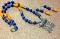 Tibetan Style Pendant & Earrings with Yellow/Blue Beads Necklace Tibetan Style Pendant & Earrings with Yellow/Blue Beads Necklace