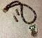 Cute owl Set Dressed in Brown Glass Beads!!!!! Cute owl Set Dressed in Brown Glass Beads!!!!!