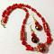 Tibetan Beaded necklace in Red and Gold Combo