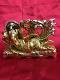 Gold Brass Lying Ganesha Statue Gold Brass Lying Ganesha Statue