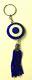 Handcrafted Beaded Blue Round Keychain