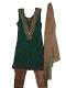 Masakali Churidar Suit, Kids Green & Tan Masakali Dress