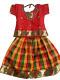 Pattu Pavadai set for Girls 6 to 7 Year in Green Gold