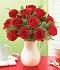 Holiday Pitcher Full of Roses - 12 Stems