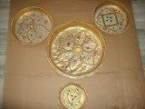 Decorative Golden Bandhani Tray / Chab (4 Pcs) Size 0,2,3,5