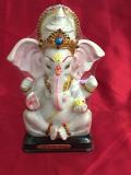 Decorated White, Gold & Pink Ganesha Sculpture Decorated White, Gold & Pink Ganesha Sculpture
