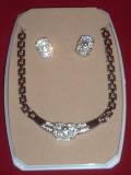 Stone-work Silver Finish Necklace Set From India