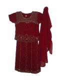 Dressy Lehanga Choli, Maroon Stonework Indian Outfit For Kids Dressy Lehanga Choli, Maroon Stonework Indian Outfit For Kids