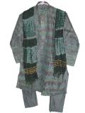 Kids Kurta Pajama In Shaded Green Tissue With Zari Work Kids Kurta Pajama In Shaded Green Tissue With Zari Work
