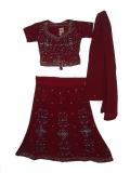 Kundan Work Lehenga Choli For Kids & Teen Girls In Maroon