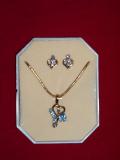 Heart Shaped Necklace Set With Colored Stones Heart Shaped Necklace Set With Colored Stones