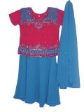 Kids Lehenga Choli In Crepe With Stones, Beads & Sequins Kids Lehenga Choli In Crepe With Stones, Beads & Sequins
