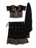 Kids Lehenga Choli In Black Crepe With Embroidery & Mirror Work Kids Lehenga Choli In Black Crepe With Embroidery & Mirror Work