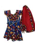 Colorful Indian Dress, Kids Garba Chaniya Choli W/ Shell Work
