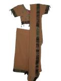 Saree For Kids / Teens, Readymade Georgette Light Brown Saree
