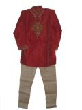 Boys Formal Red Embossed Kurta Pajama Outfit Boys Formal Red Embossed Kurta Pajama Outfit
