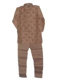 Boys Jodhpuri Churidar Kurta In Light Brown Soft Jamawar Boys Jodhpuri Churidar Kurta In Light Brown Soft Jamawar
