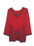 Indian Kurti For Women In Printed Red Crepe Indian Kurti For Women In Printed Red Crepe