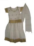 Traditional South Indian Lehenga Choli For Kids, Cream Pavada