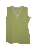 Cotton Sleeveless Casual Lime Green Kurti / Tunic For Women Cotton Sleeveless Casual Lime Green Kurti / Tunic For Women