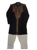 Kids Black Jamawaar Sherwani Kurta Suit Kids Black Jamawaar Sherwani Kurta Suit
