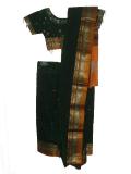 Easy To Drape Readymade Green Saree Blouse & Petticoat Dress