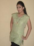 Hand Embroidered Cotton Kurti / Tunic W/ Short Sleeves