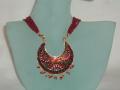 Red Color Handmade Mina Work Rajasthani Necklace Red Color Handmade Mina Work Rajasthani Necklace
